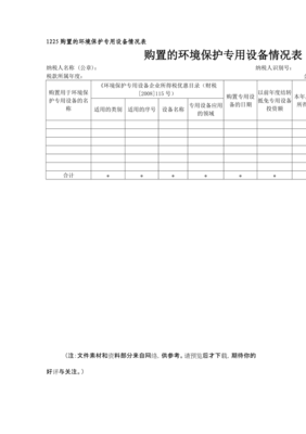 购置的环境保护专用设备情况表.doc